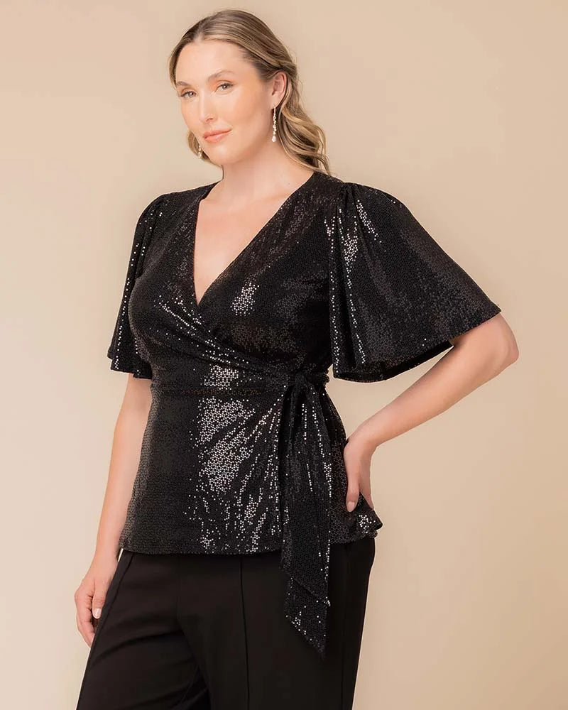 Top Sequin Formal Plus Size Top Kiyonna 23252503 Onyx