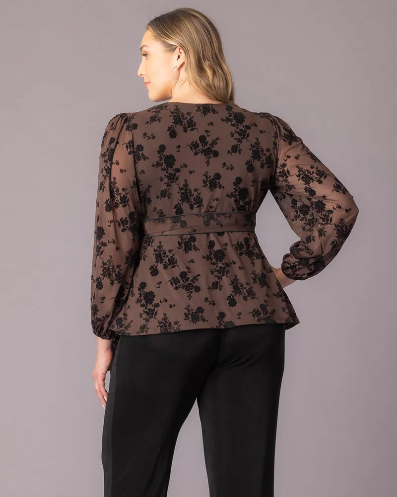 Plus Size Dresses Short Velvet Floral Cocktail Plus Size Dress Kiyona 27253601 Sable Flocked Florals