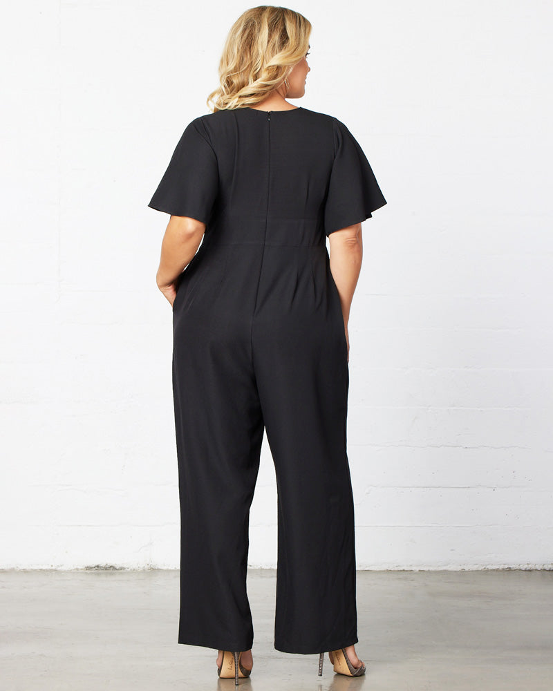 Jumpsuit Long Formal Pleated Jumpsuit Kiyonna 37191301 Black Noir