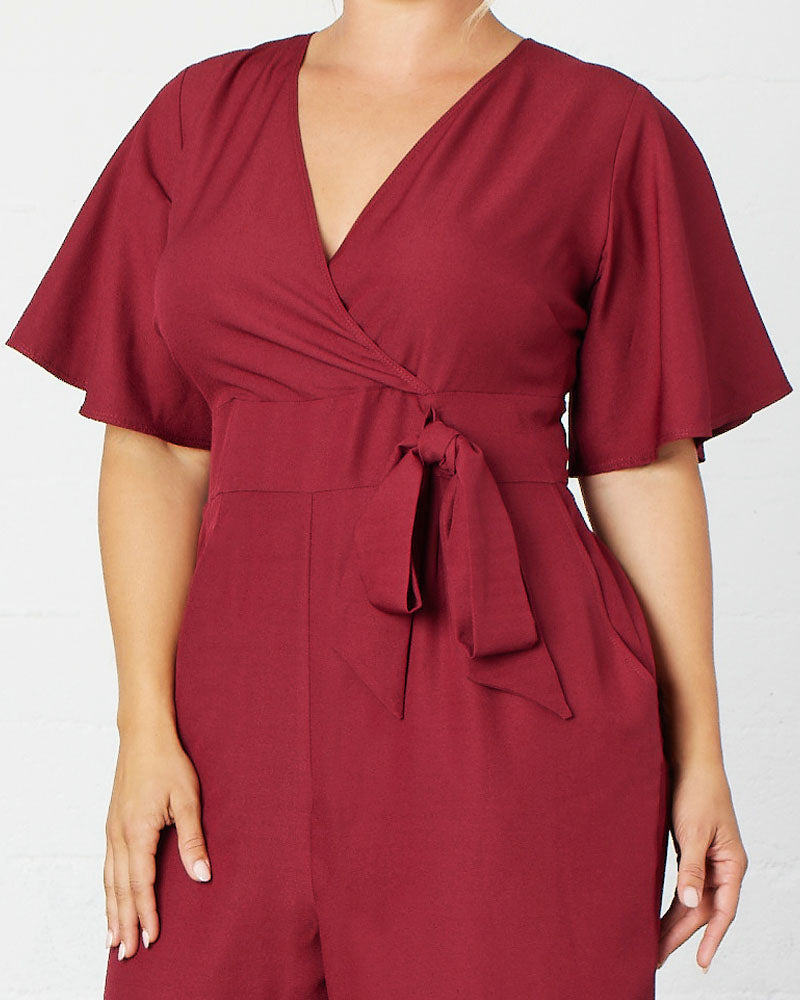 Jumpsuit Long Formal Plus Size Jumpsuit Kiyonna 37191311 Burgundy