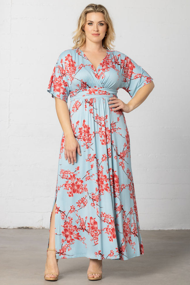 Plus Size Dresses Mother of the Bride Long Formal Plus Size Dress Cherry Blossom Print