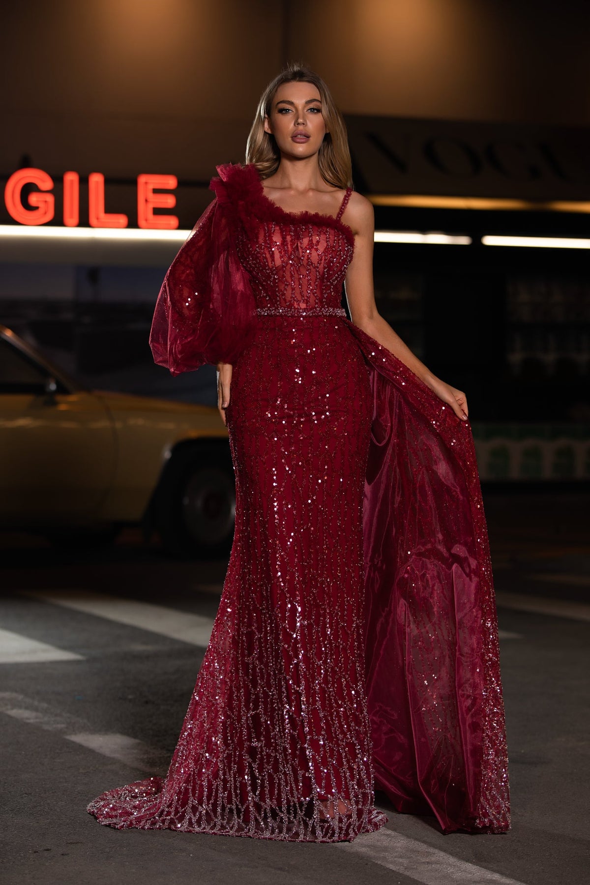 One-Shoulder Floor-Length Sequin Formal Mermaid Pre Order