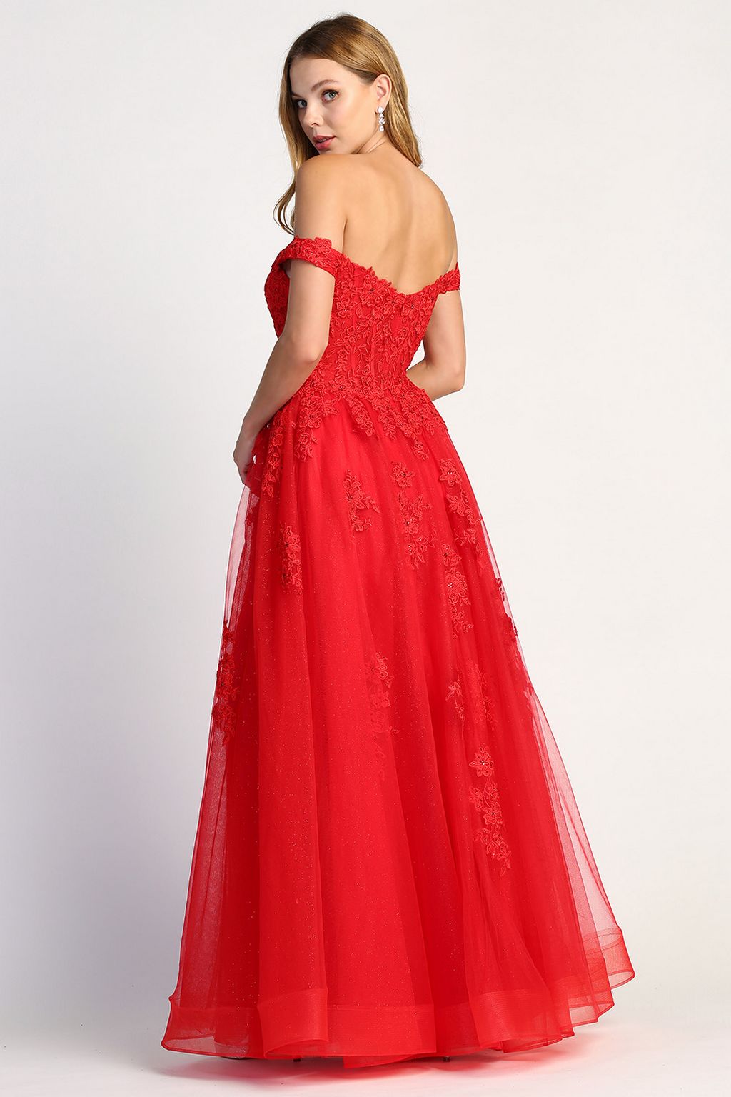 Adora 3002 A Line Long Formal Applique Prom Dress