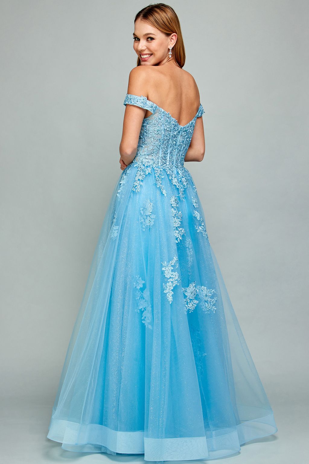 Adora 3002 A Line Long Formal Applique Prom Dress