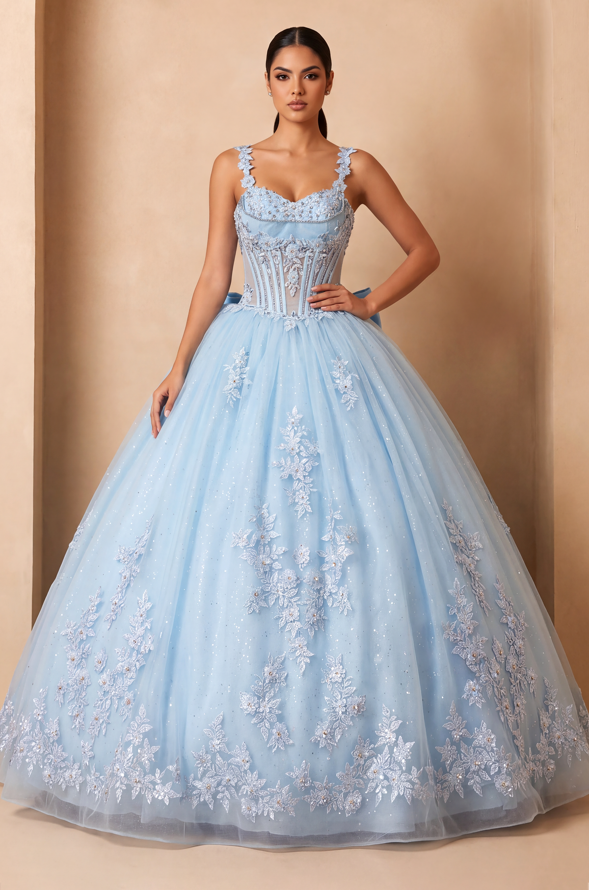 Sweetheart Floor-Length Tulle Quinceanera Ball Gown 3003