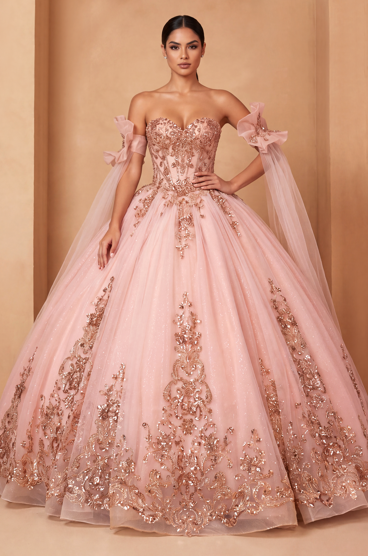 Sweetheart Floor-Length Tulle Quinceanera Ball Gown 3004