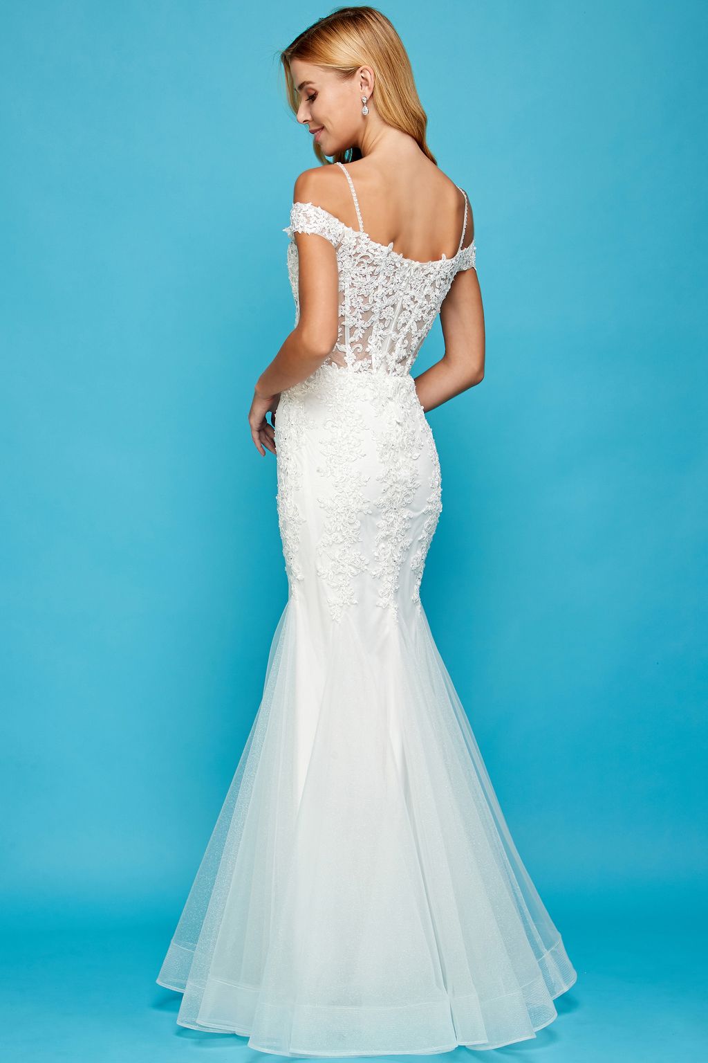 Adora 3005 Long Corset Beaded Lace Wedding Dress