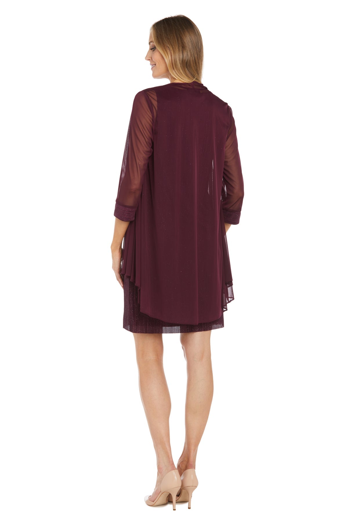 R&M Richards 3007 Short Mother of the Bride Glitter Jacket Dress