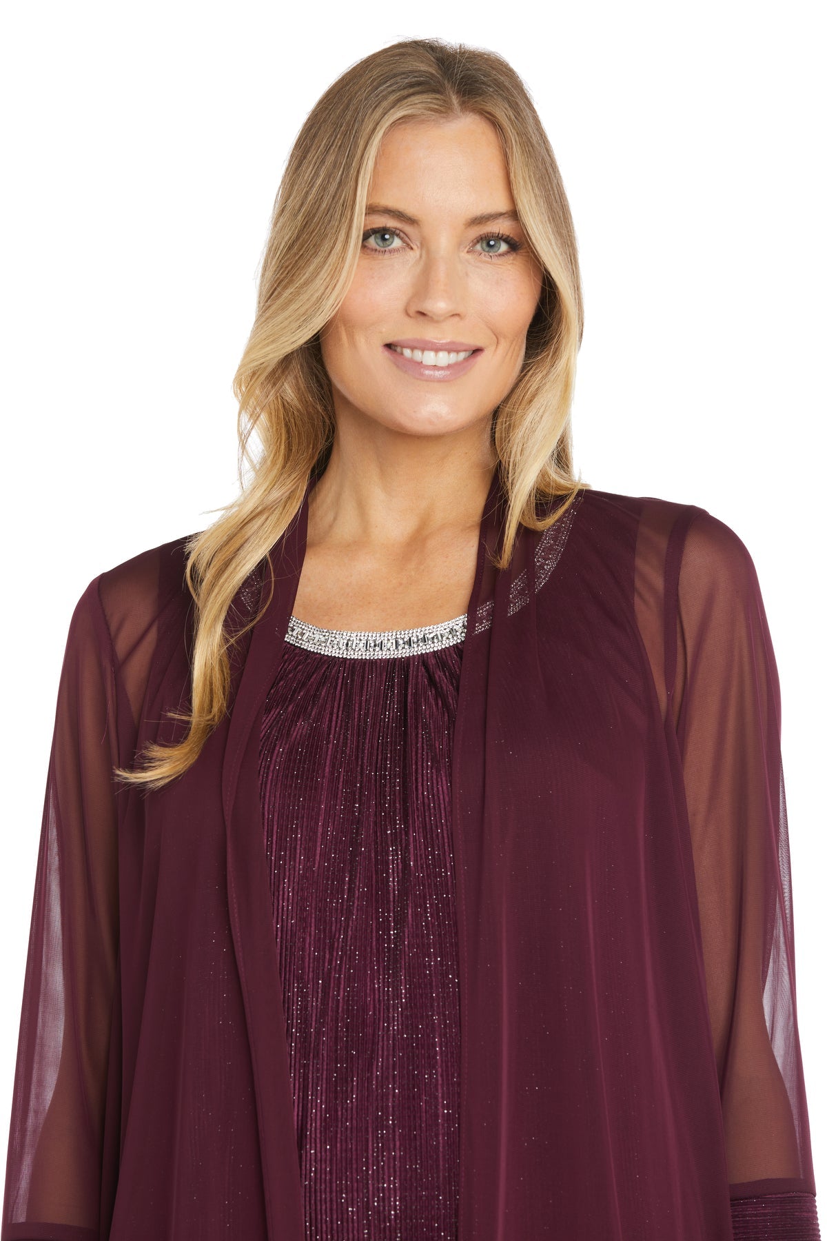R&M Richards 3007 Short Mother of the Bride Glitter Jacket Dress