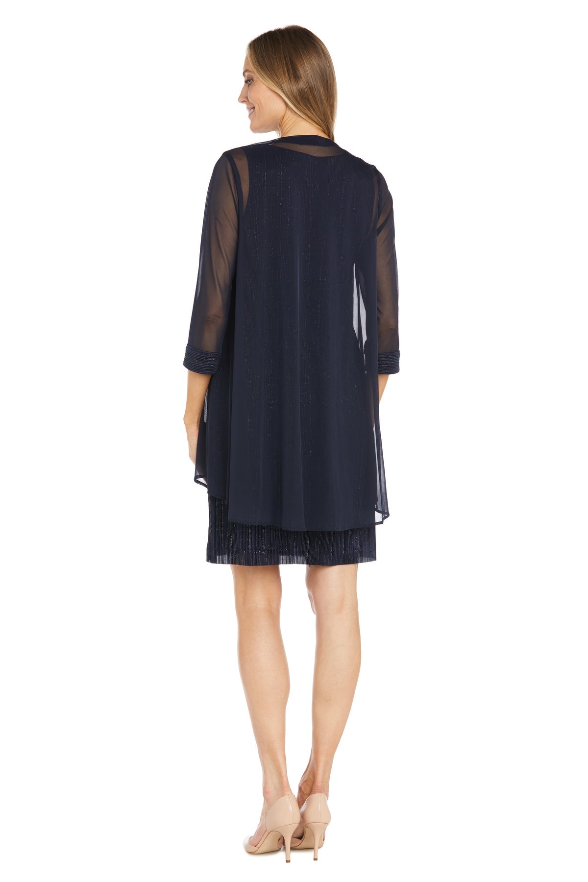 R&M Richards 3007 Short Mother of the Bride Glitter Jacket Dress