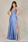 Prom Dresses  Long A Line Formal Slit Pocket Prom Dress Smoky Blue