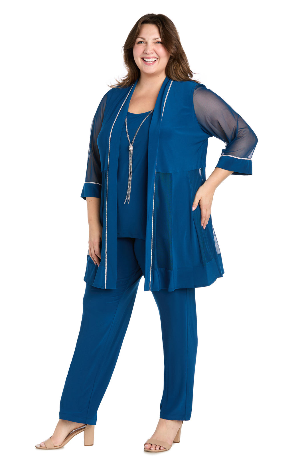 R&M Richards 3024W Long Formal Plus Size Pant Suit