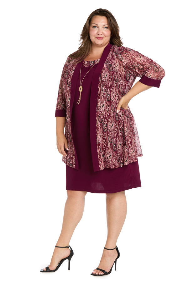 Scoop Knee-Length Paisley Cocktail Dress by R&M Richards 3029W