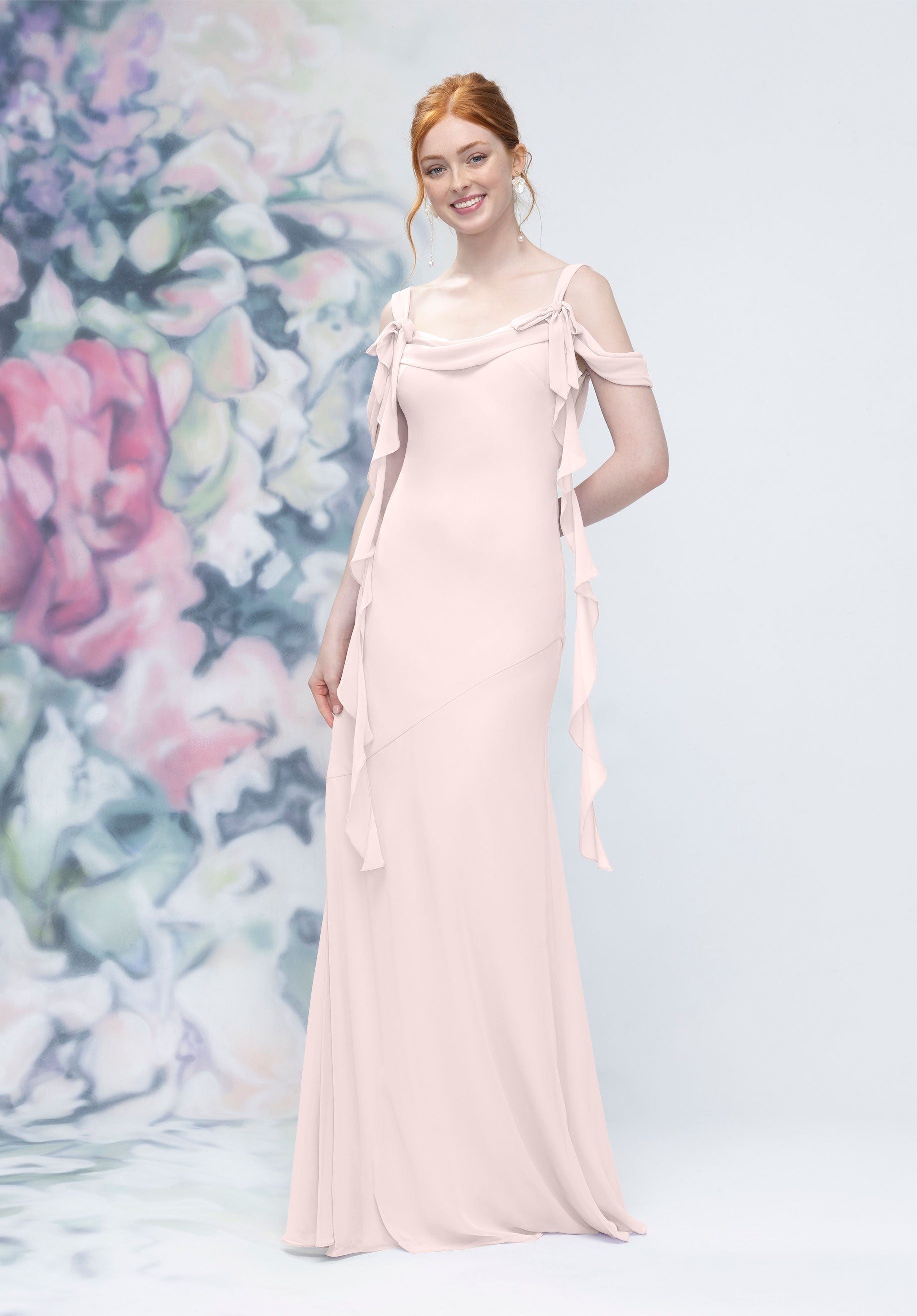 Formal Dresses Ruffle Long Formal Dress MGNY Madeline Gardner New York 3030001 Dew Drop