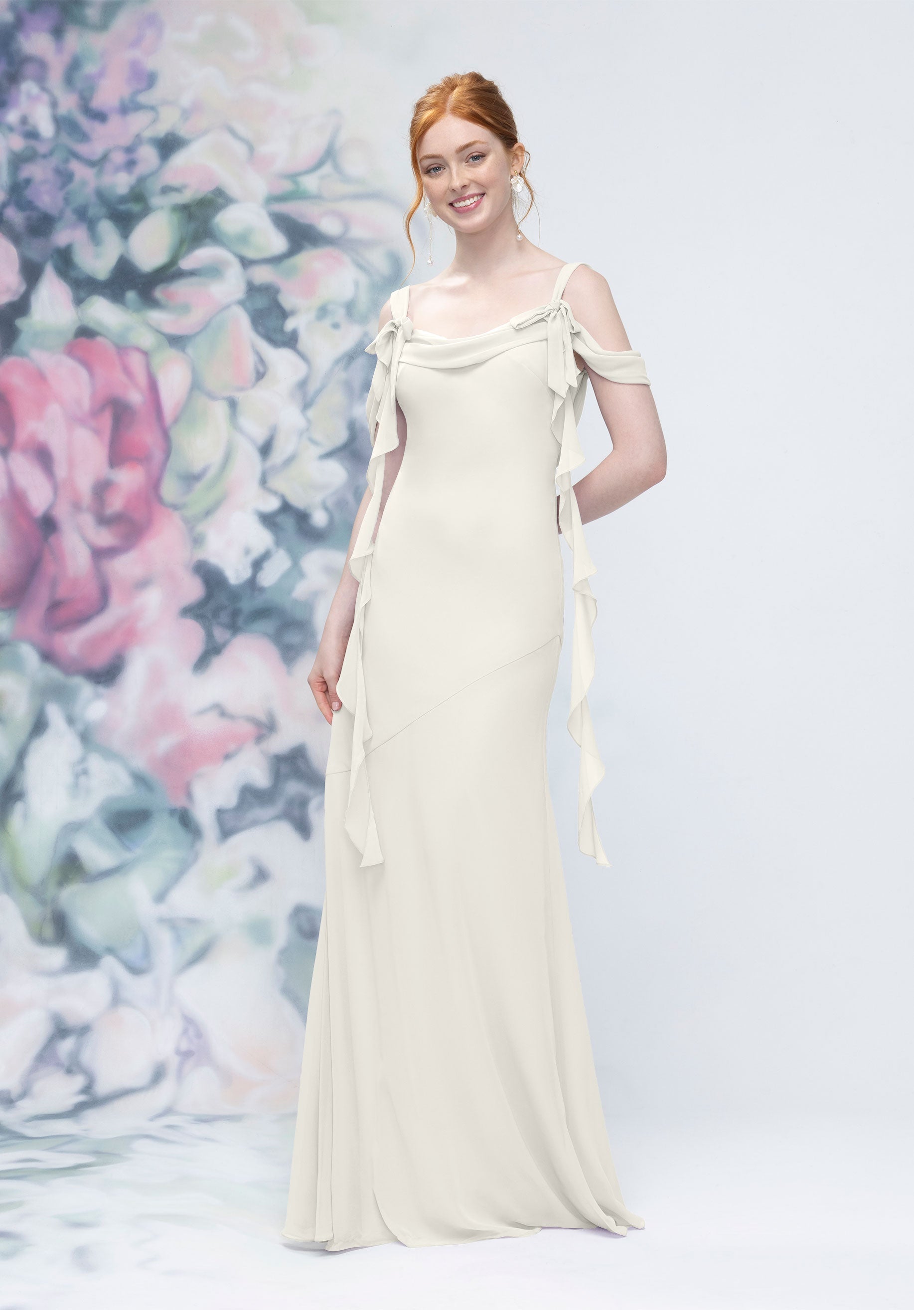 Wedding Dresses Long Fuffle Evening Wedding Dress MGNY Madeline Gardner New York 3030001 Ivory
