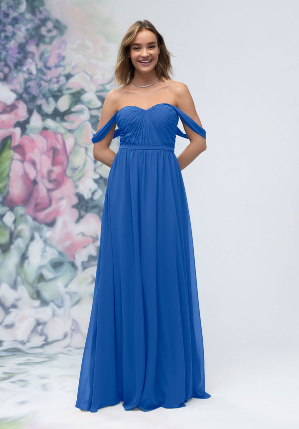 Formal Long A Line Pleated Evening Dress MGNY Madeline Gardner New York 3030003
