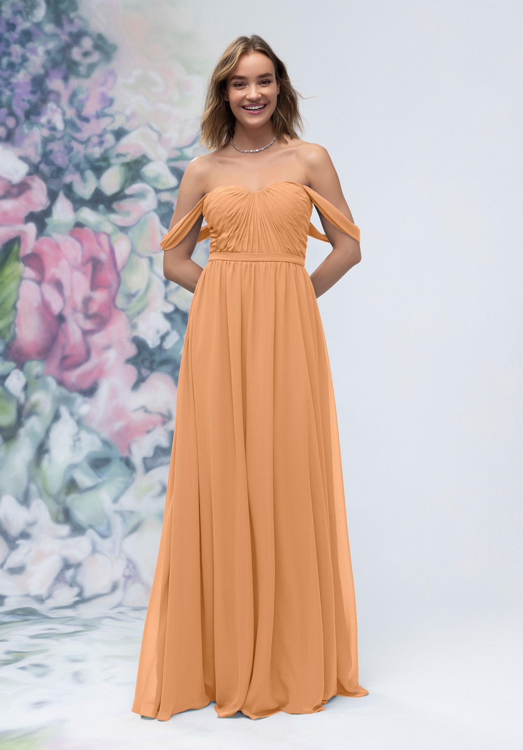 Formal Dresses Formal A line Long Evening Dress MGNY Madeline Gardner New York 3030003 Sorbet
