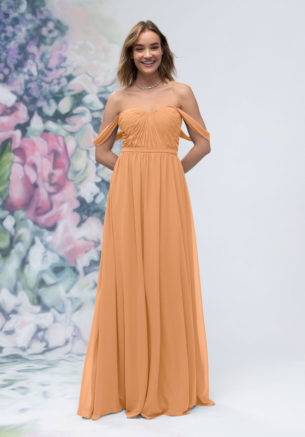 Formal Dresses Formal A line Long Evening Dress MGNY Madeline Gardner New York 3030003 Sorbet