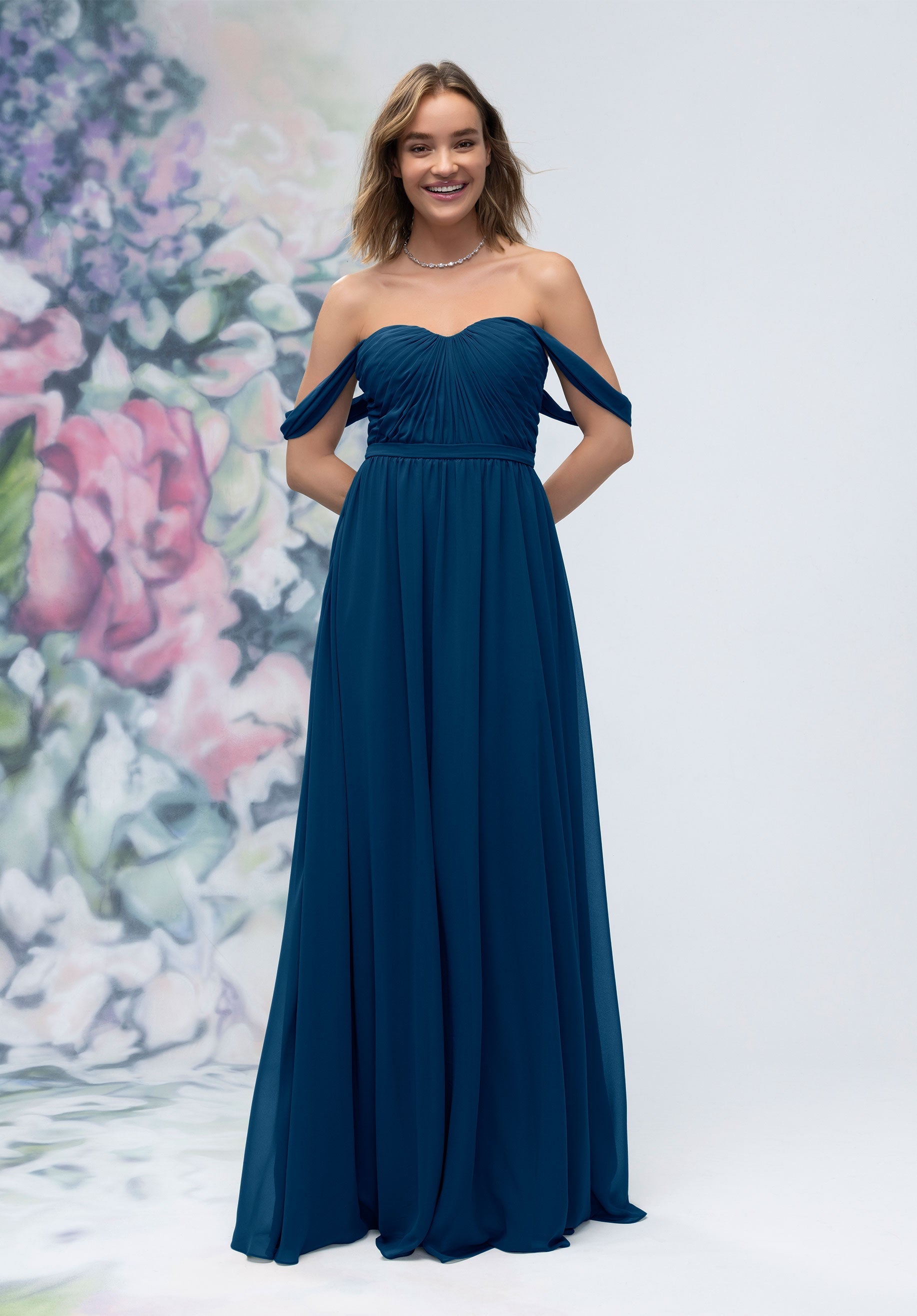 Formal Dresses Long A Line Evening Formal Dress MGNY Madeline Gardner New York 3030003 Sapphire