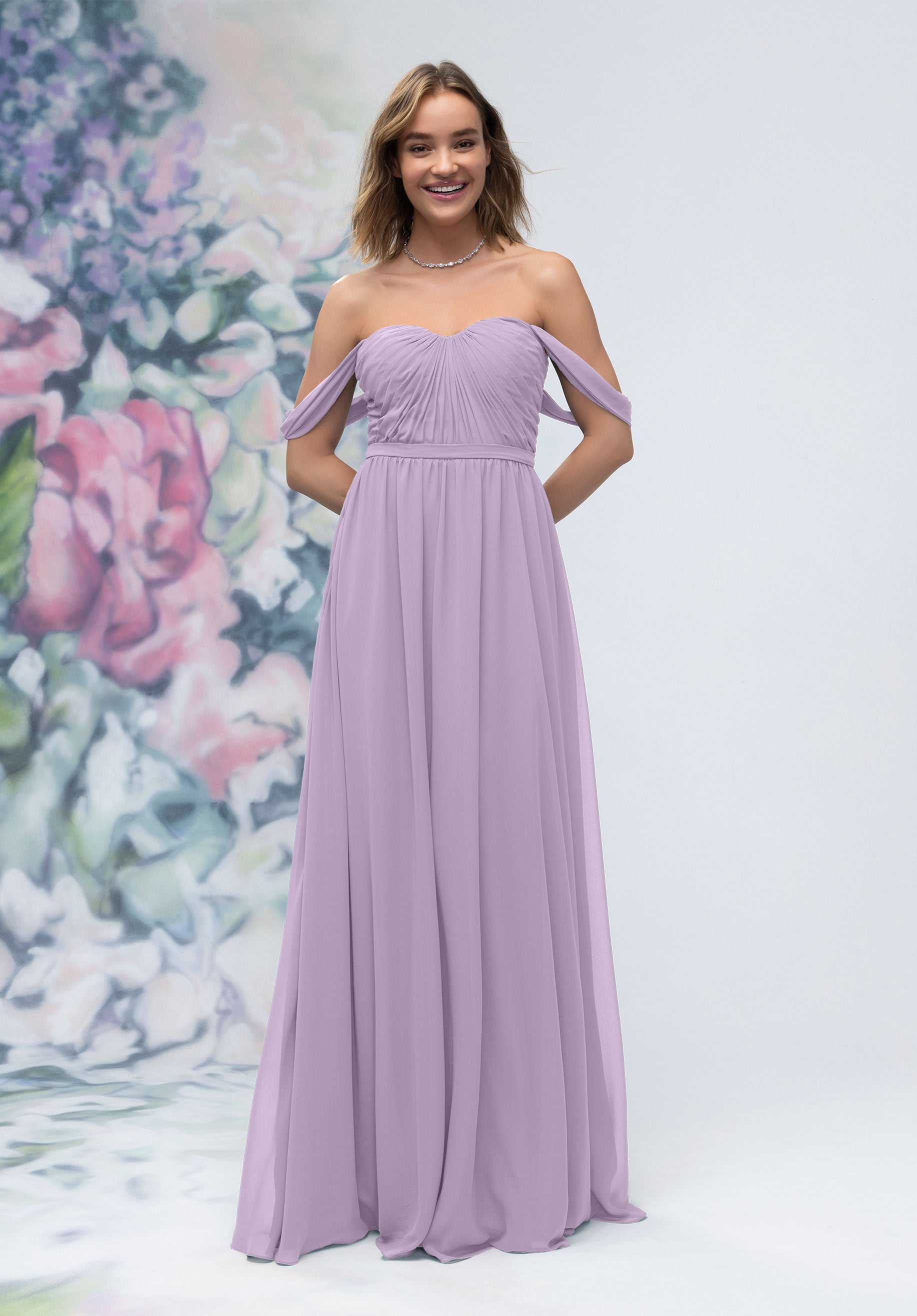 Formal Dresses Long Formal A Line Evening Dress MGNY Madeline Gardner New York 3030003 Violet