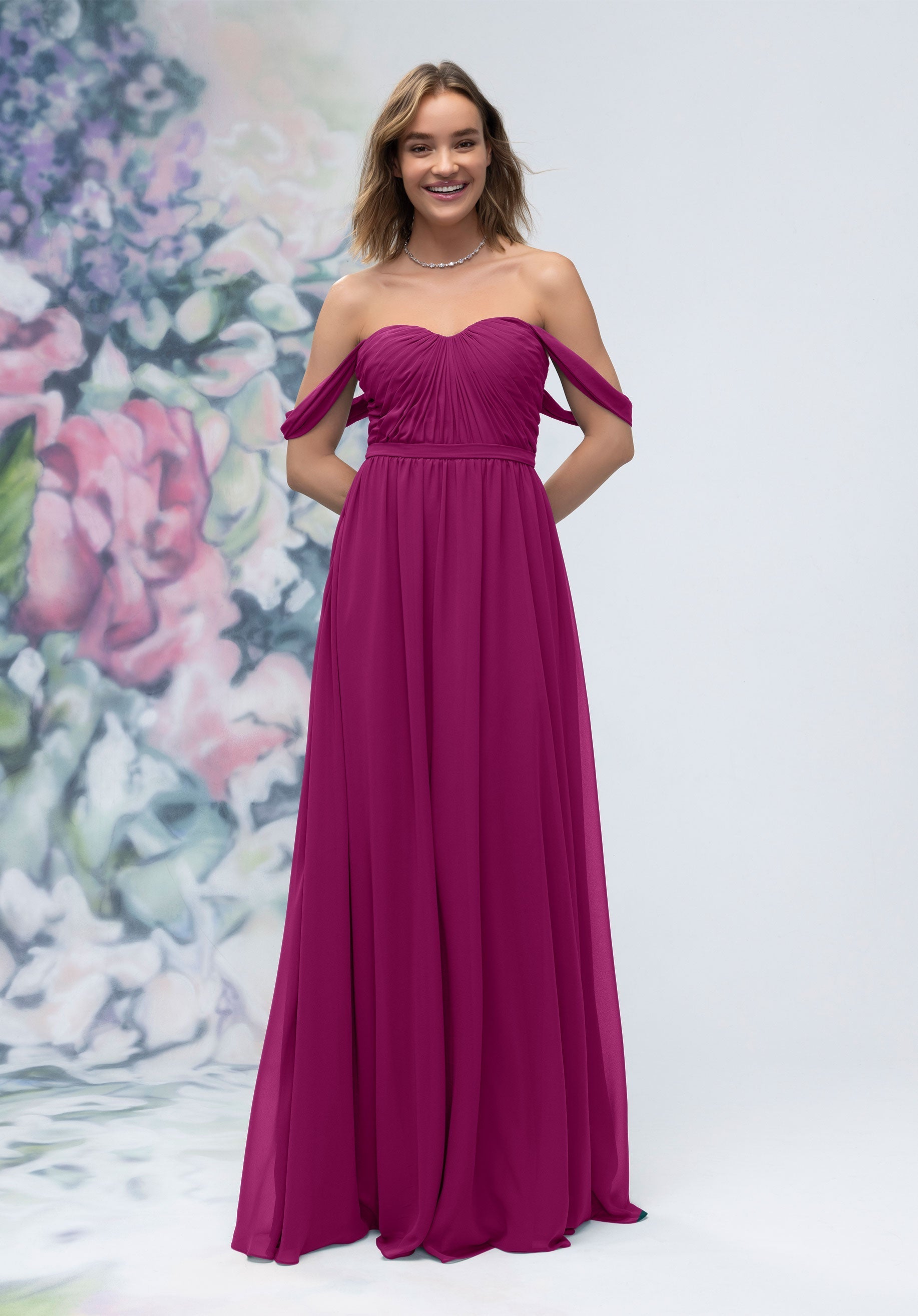 Formal Dresses A Line Long Formal Evening Dress MGNY Madeline Gardner New York 3030003 Mulberry