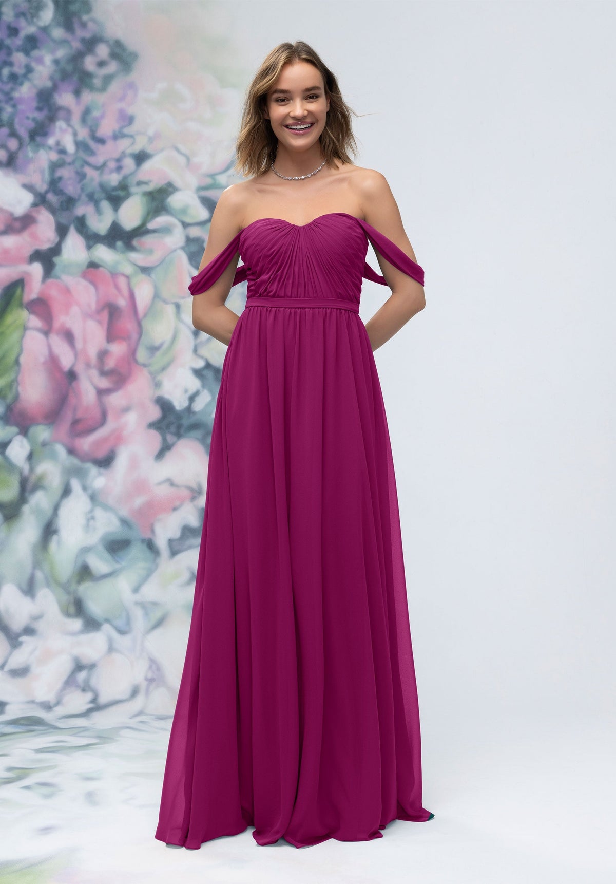 Formal Dresses A Line Long Formal Evening Dress MGNY Madeline Gardner New York 3030003 Mulberry