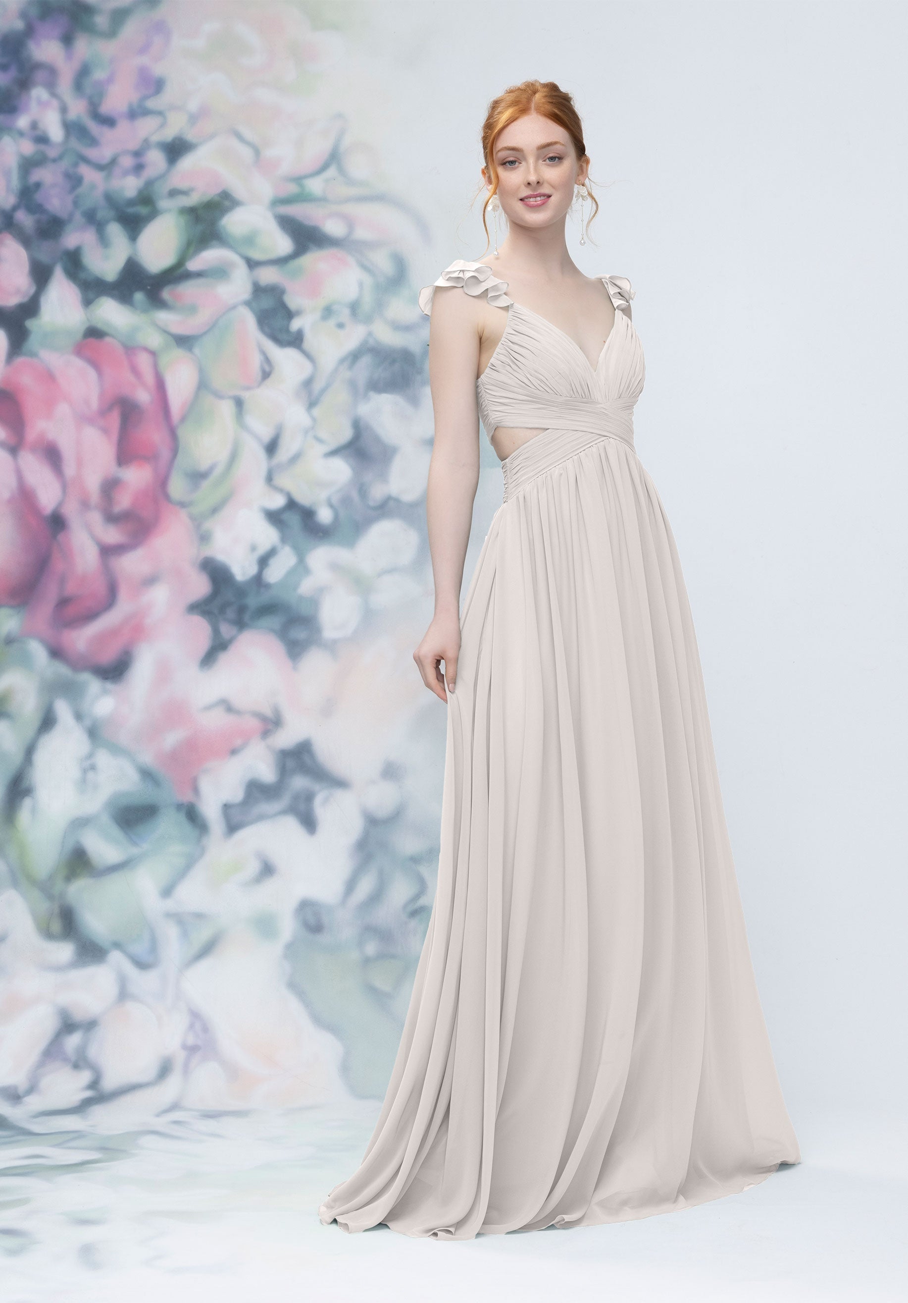 Formal Dresses Evening Formal Pleated Long Dress MGNY Madeline Gardner New York 3030004 Silver