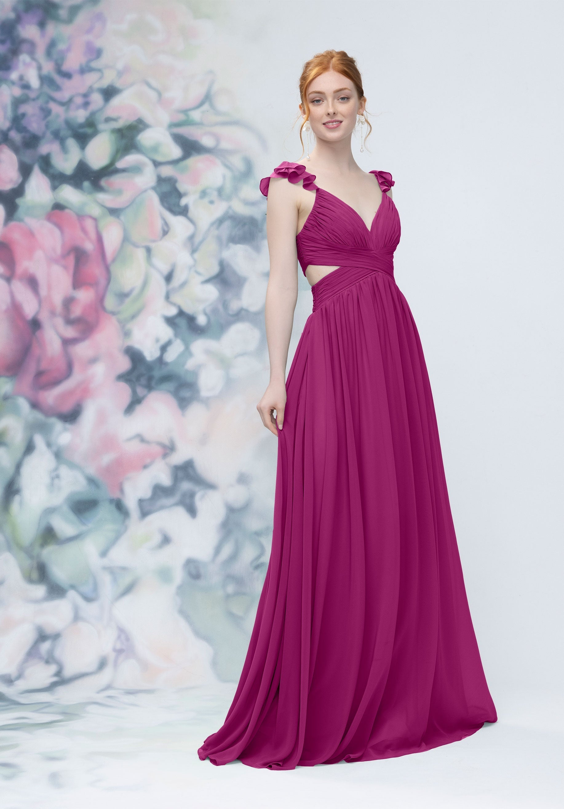 Evening Long Pleated Formal Dress MGNY Madeline Gardner New York 3030004