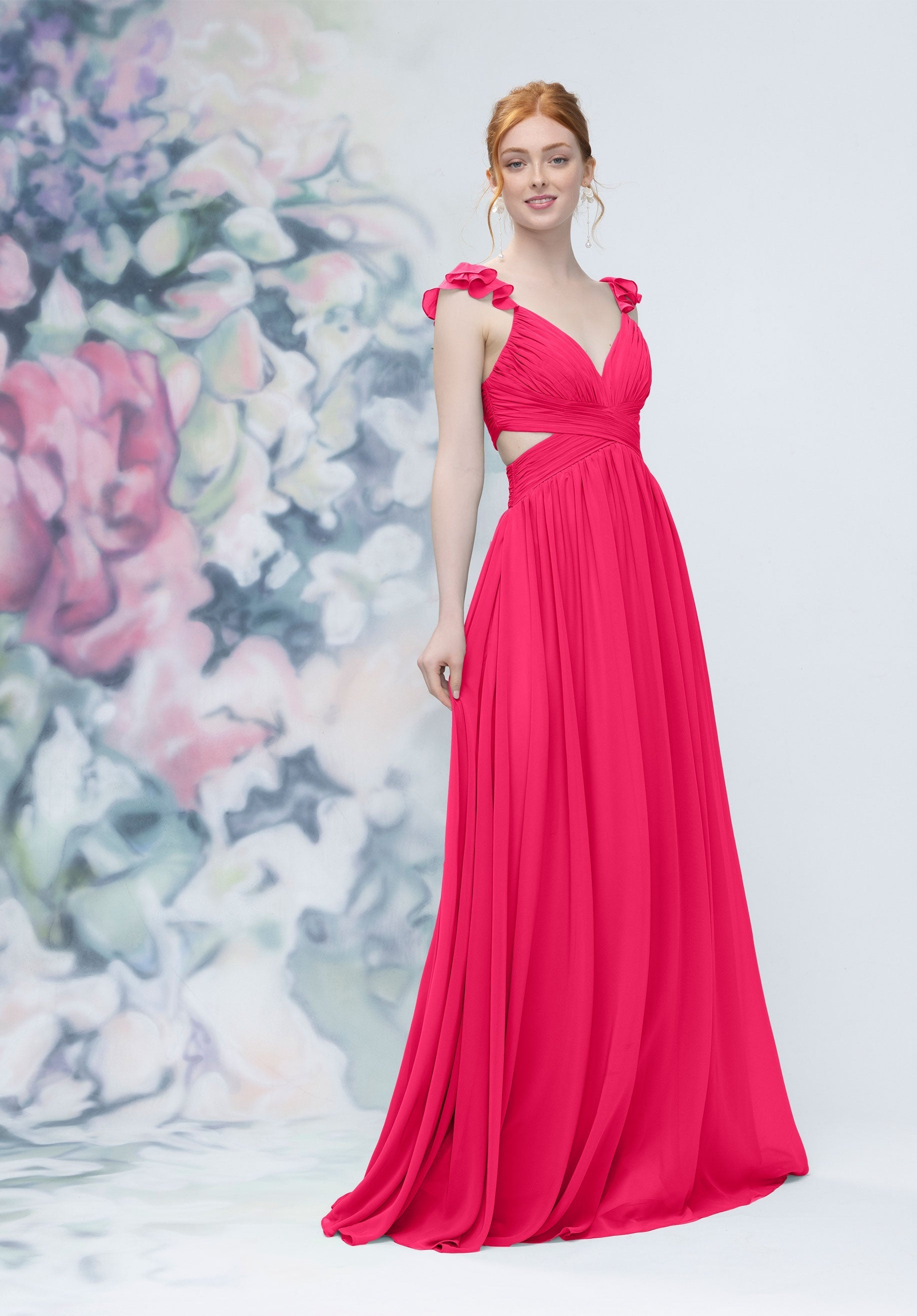 Long Pleated Evening Formal Dress MGNY Madeline Gardner New York 3030004