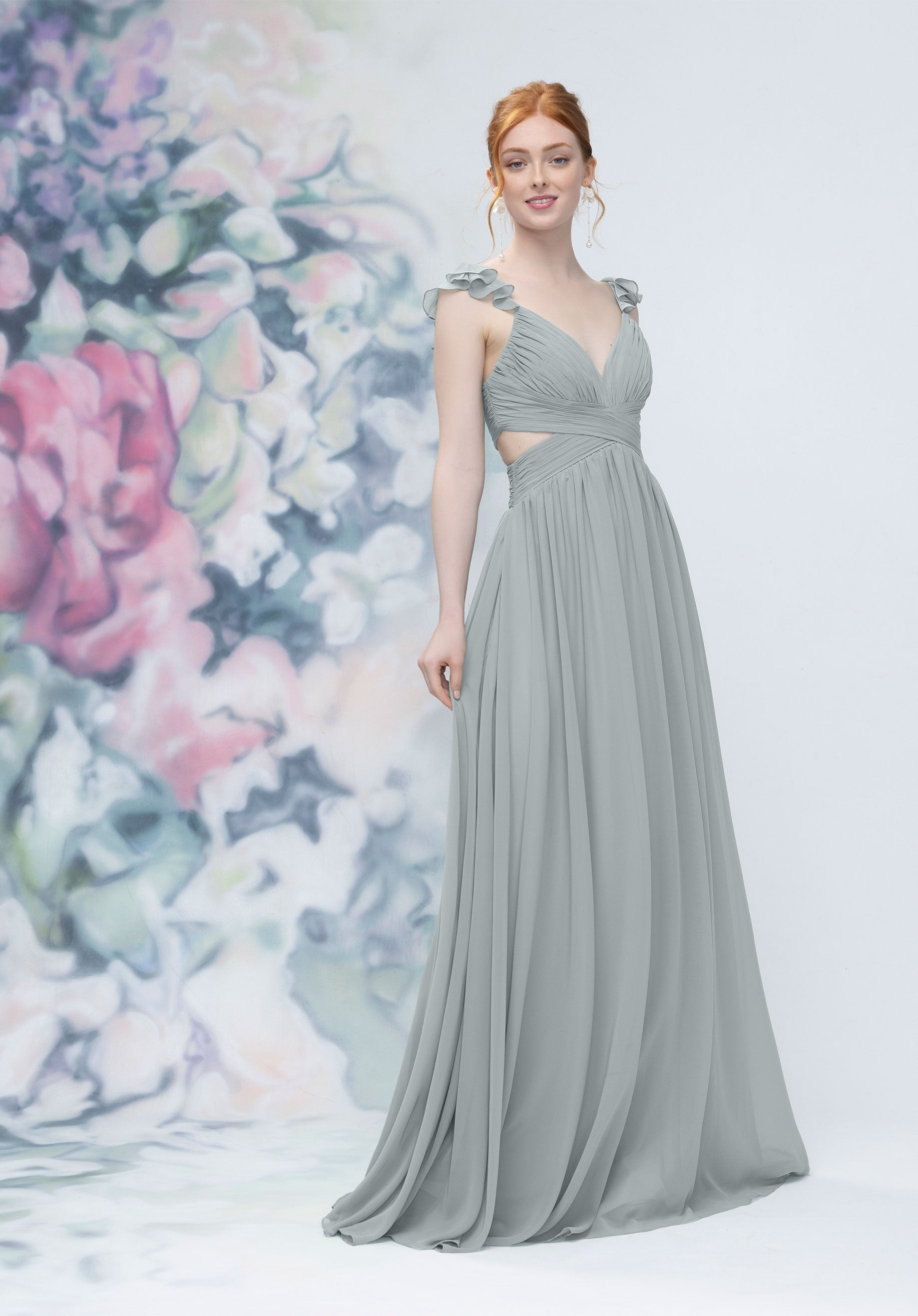 Formal Dresses Pleated Long Evening Formal Dress MGNY Madeline Gardner New York 3030004 Dove