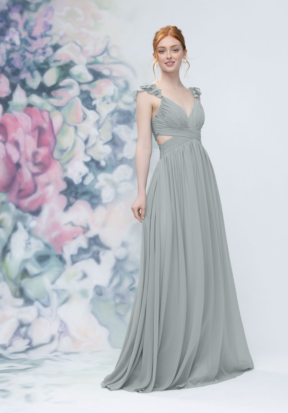 Formal Dresses Pleated Long Evening Formal Dress MGNY Madeline Gardner New York 3030004 Dove