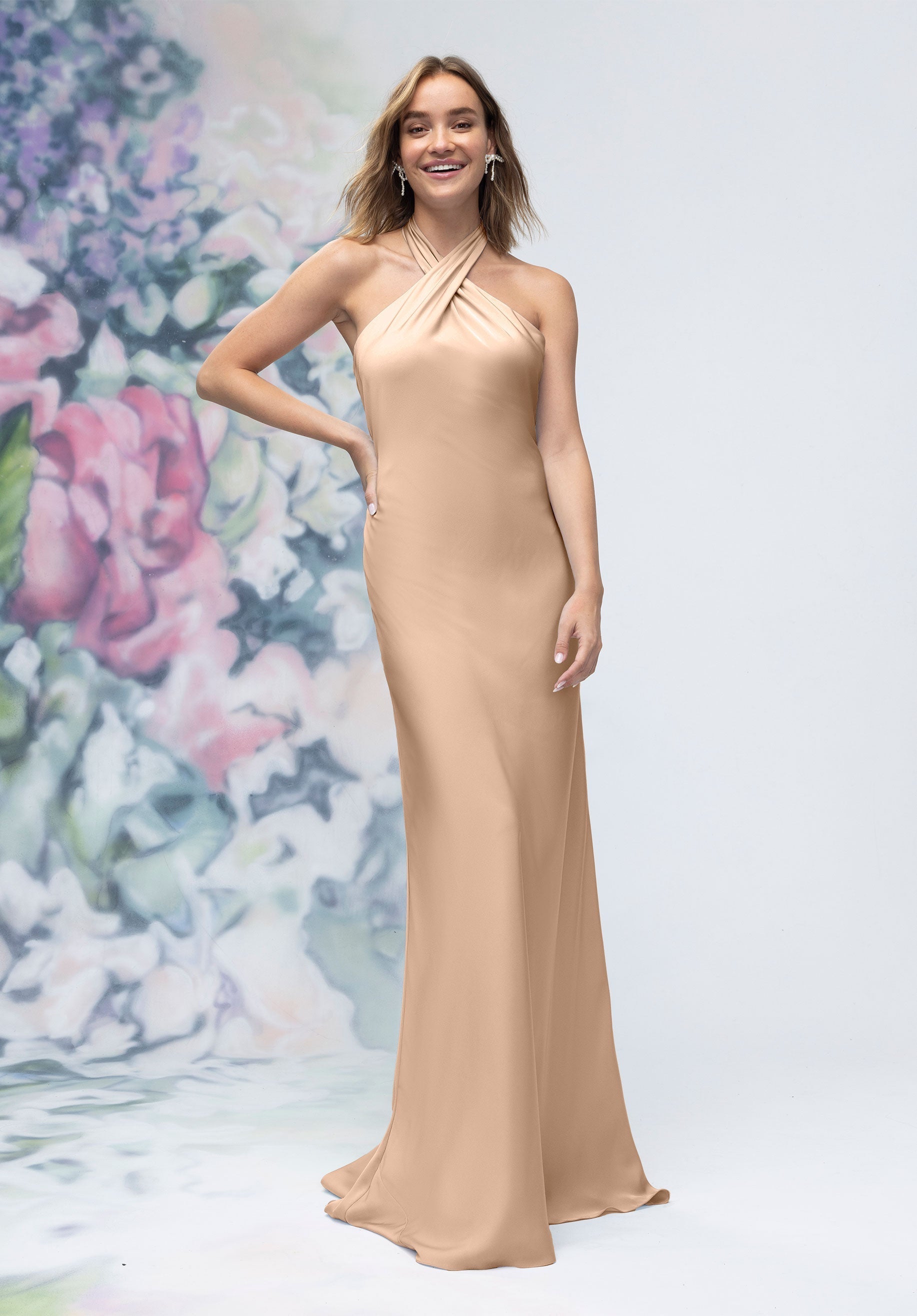 Formal Dresses Fitted Long Evening Formal Dress MGNY Madeline Gardner New York 3030005 Latte