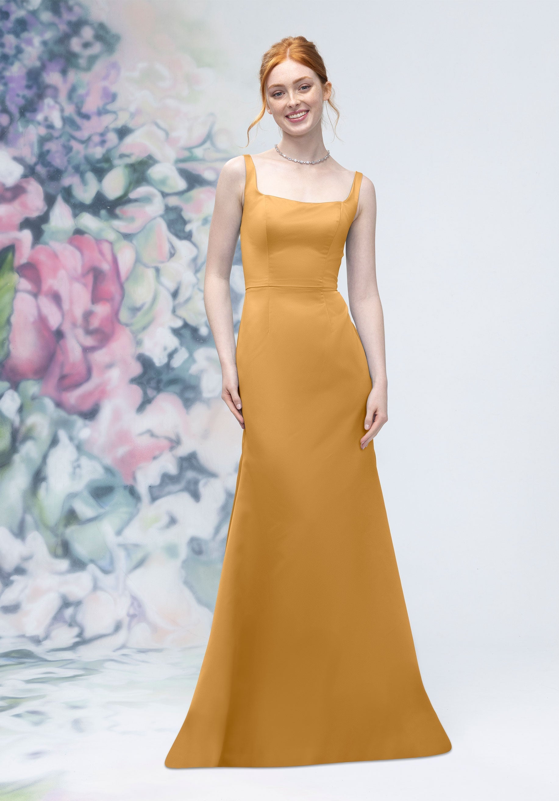 Formal Dresses Formal Long A line Dress MGNY Madeline Gardner New York 3030006 Saffron