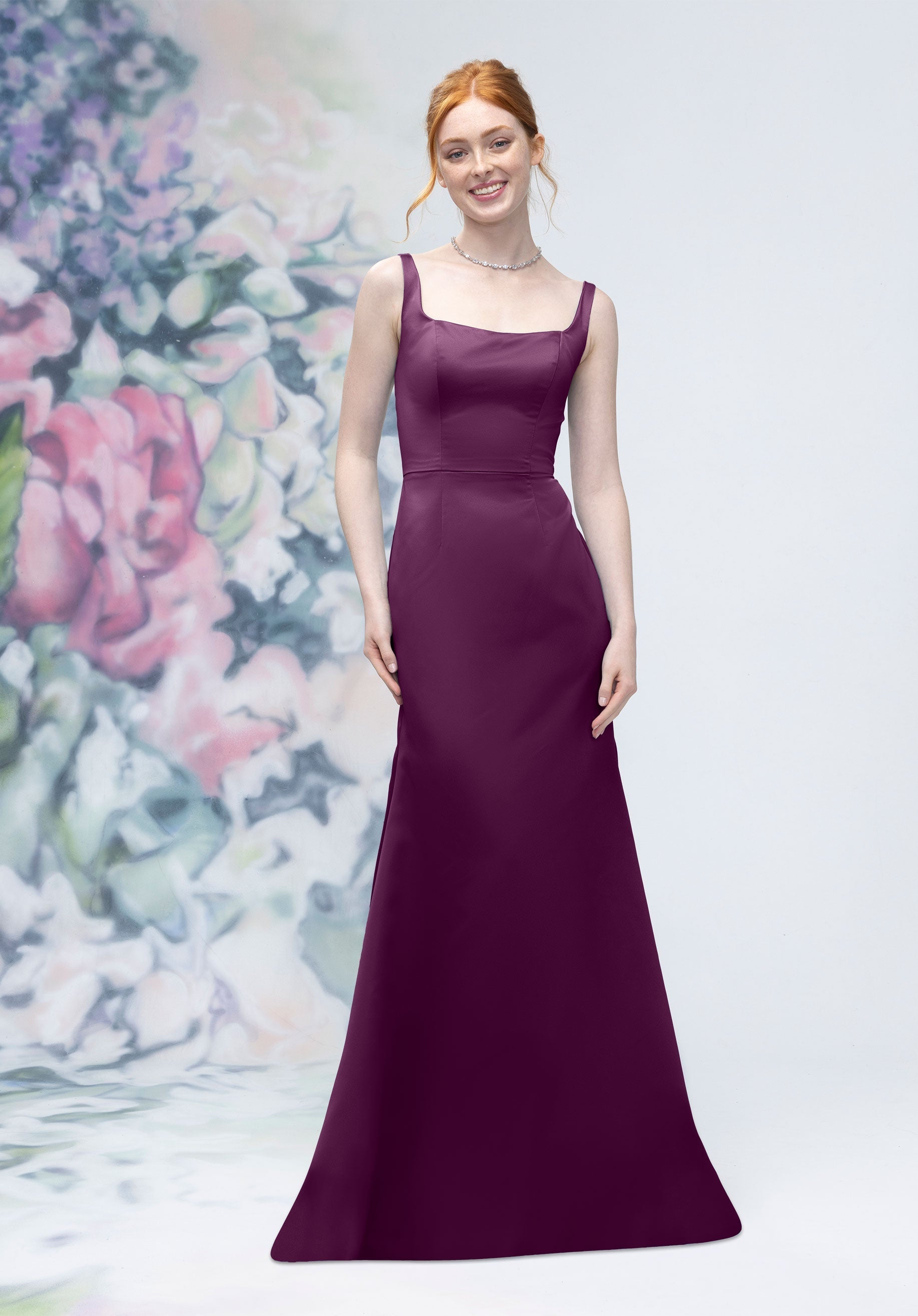 Formal Dresses A line Formal Long Dress MGNY Madeline Gardner New York 3030006 Eggplant