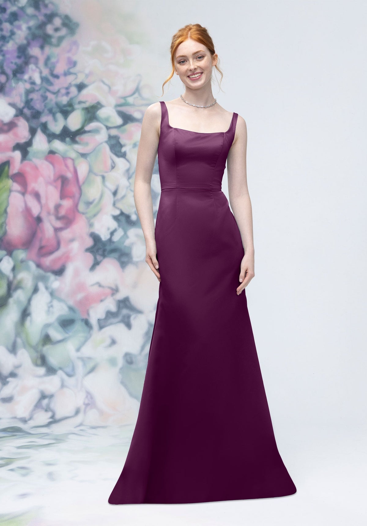 Formal Dresses A line Formal Long Dress MGNY Madeline Gardner New York 3030006 Eggplant