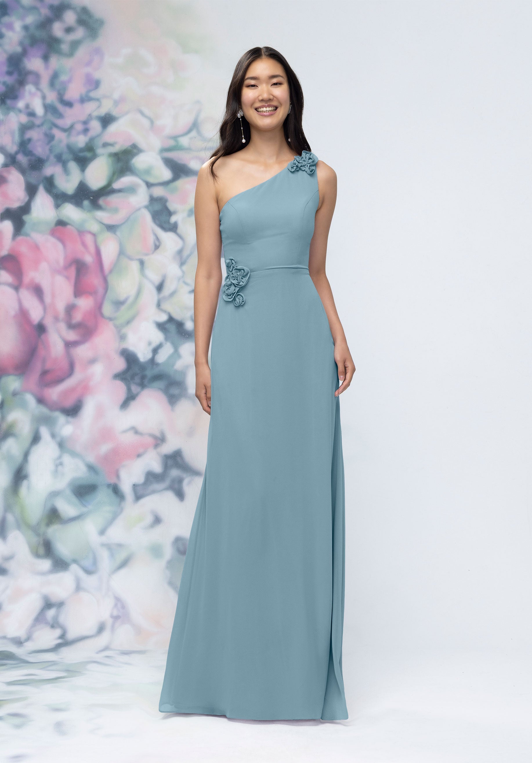 Formal Dresses Floral Evening Formal Long Dress Slate