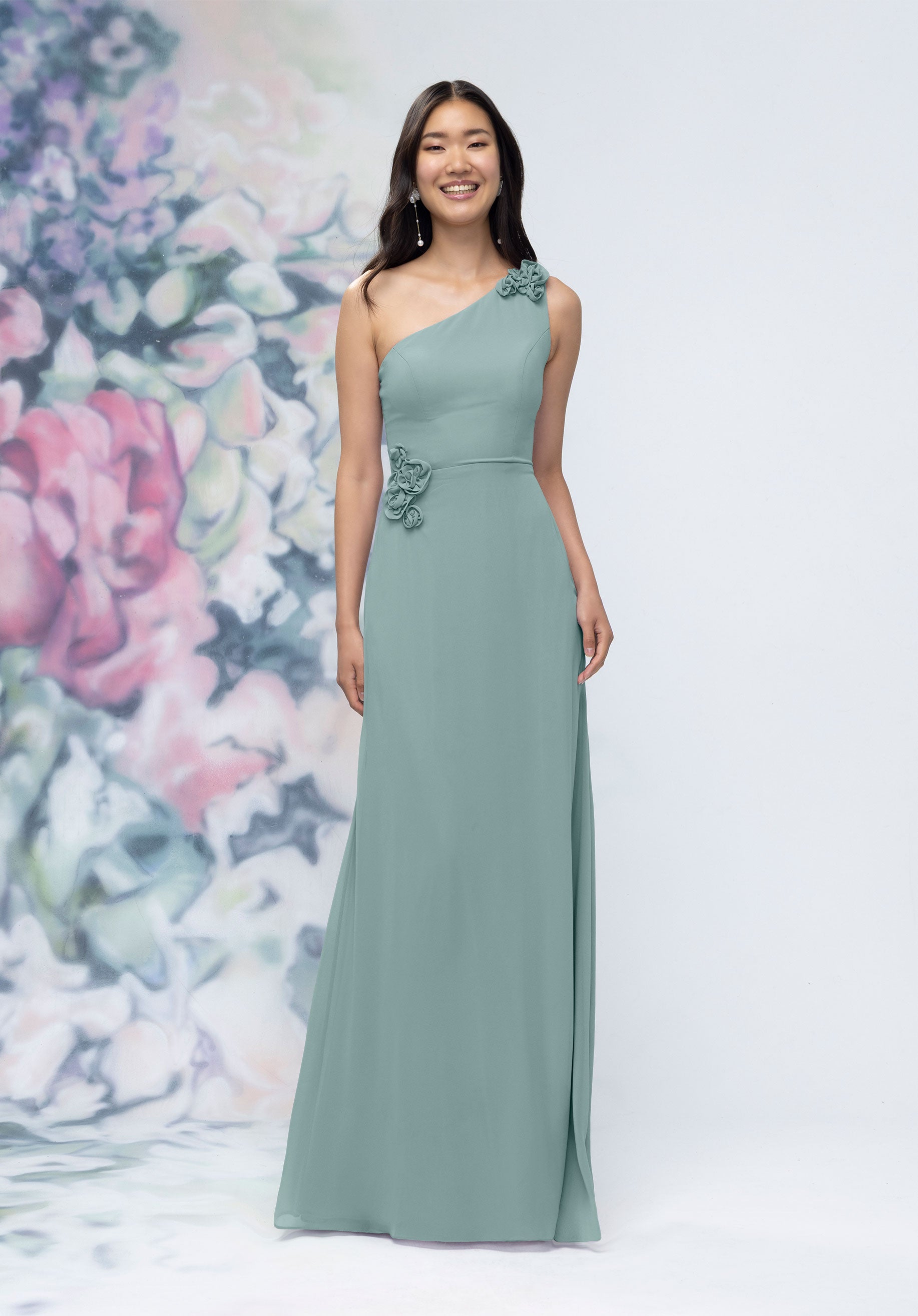 Formal Dresses Long 3D Floral Formal Evening Dress Deep Sea