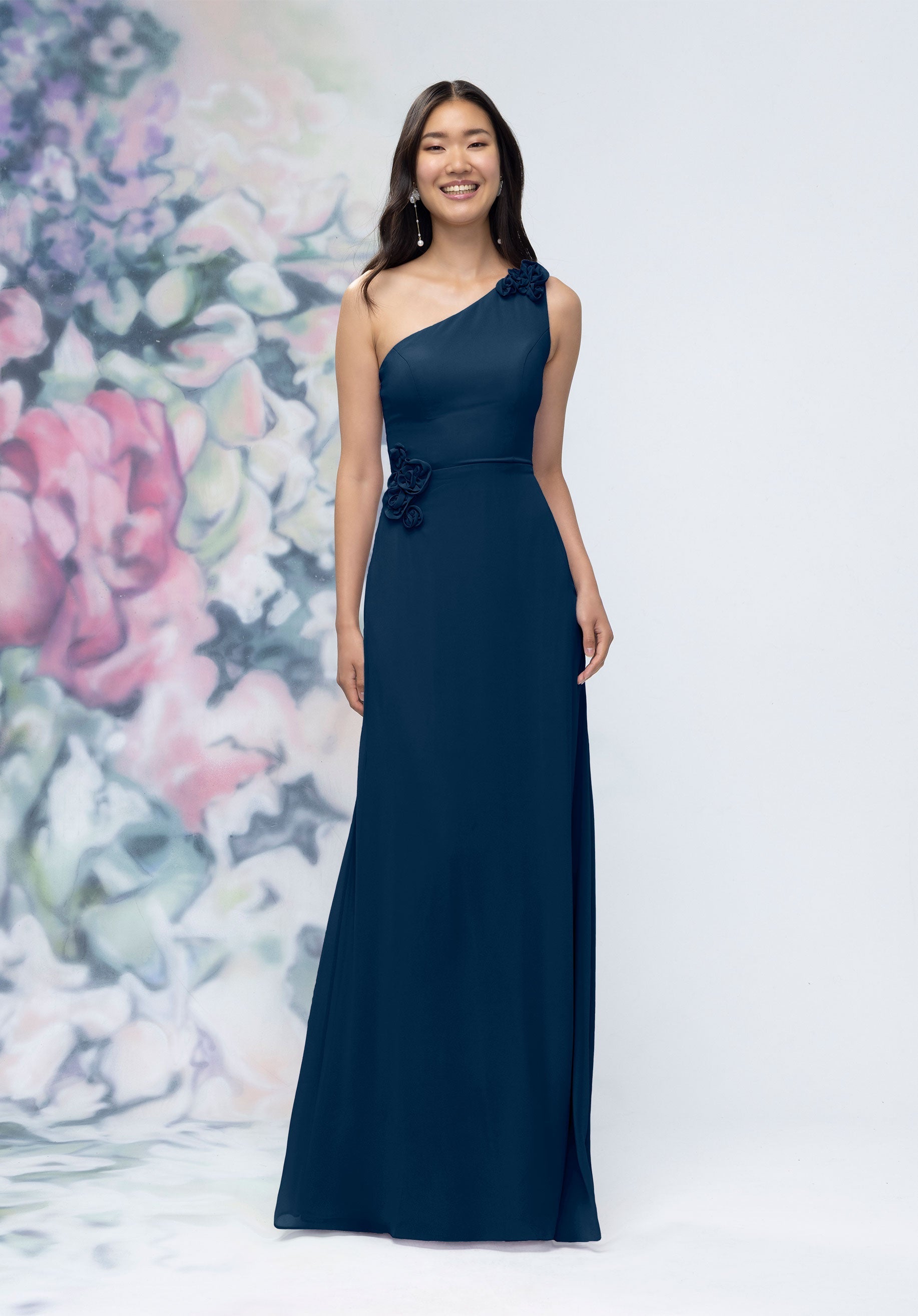 Formal Dresses Formal Long 3D Floral Evening Dress Navy