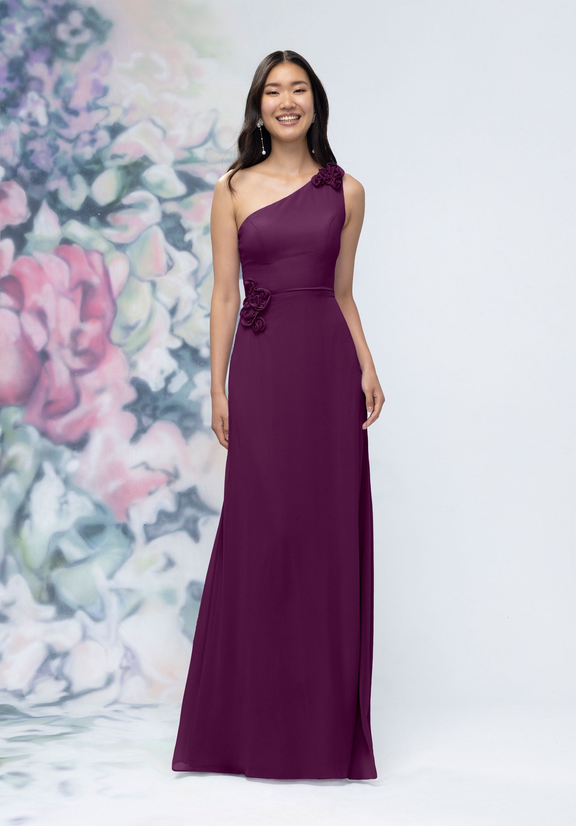 Formal Dresses Long Formal 3D Floral Evening Dress Eggplant