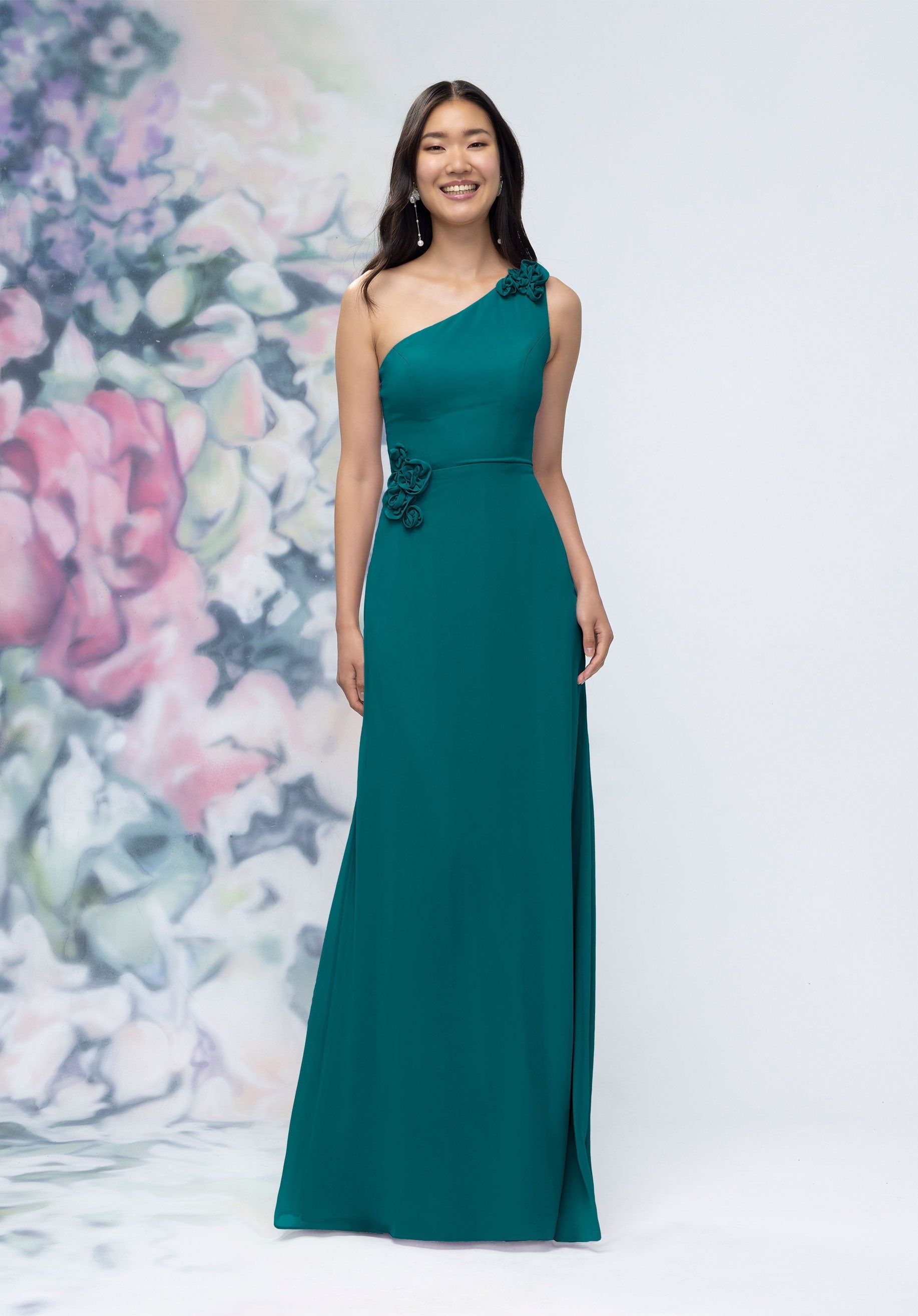 Formal Dresses Floral Evening Formal Long Dress Teal