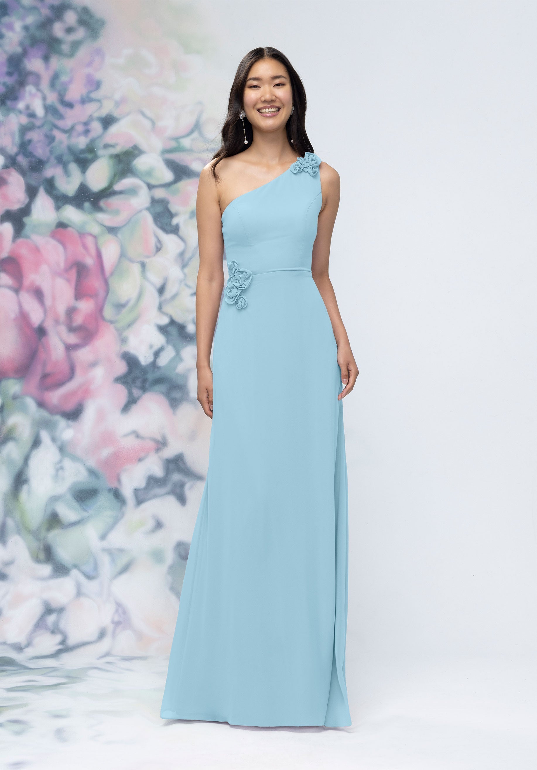 Formal Dresses Formal Long 3D Floral Dress Sky