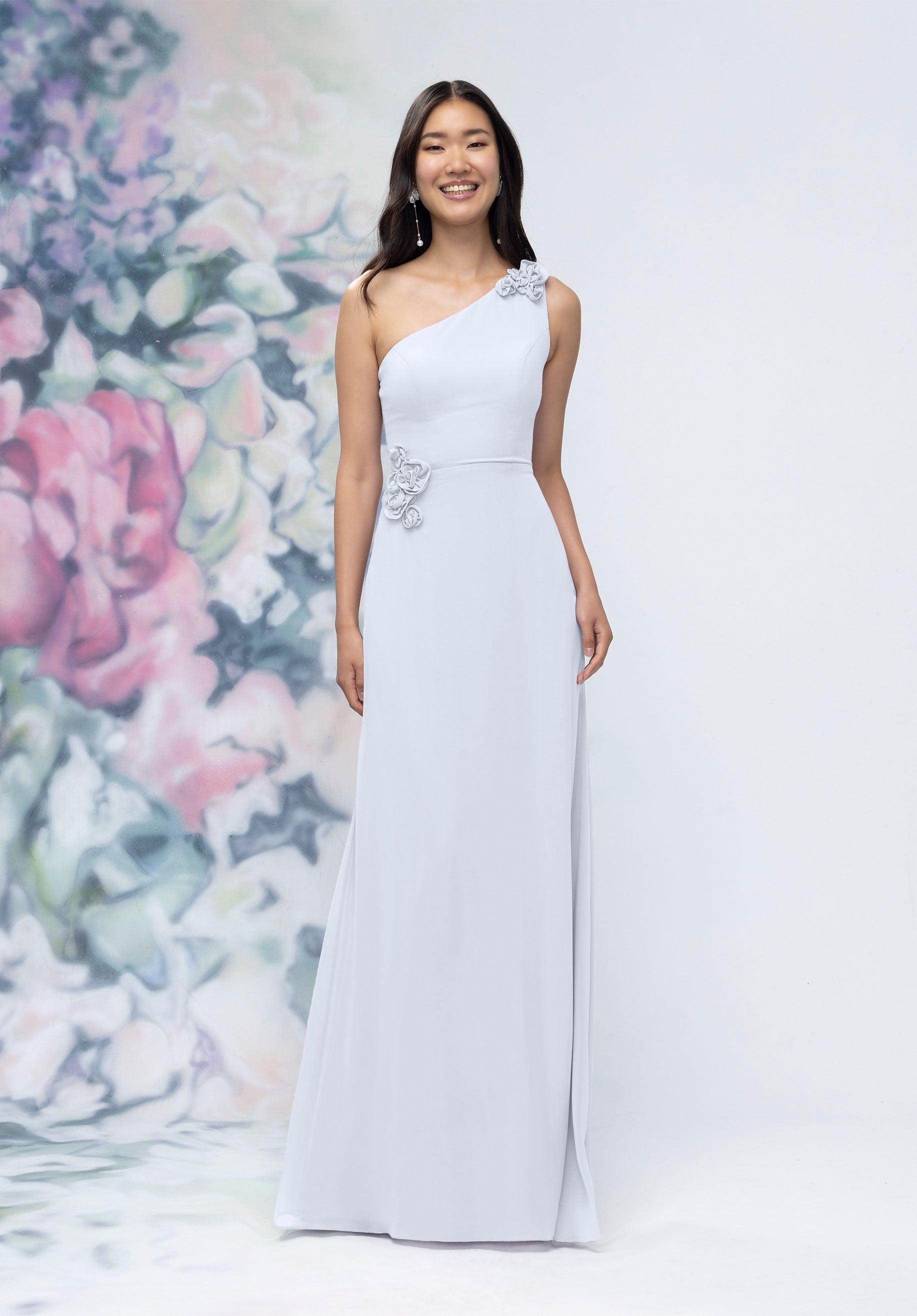 Formal Dresses Long Formal 3D Floral Evening Dress Fog