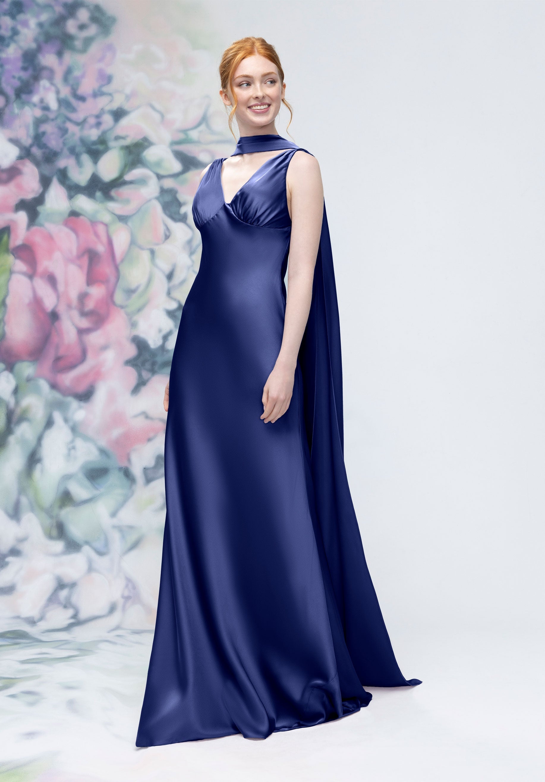 Formal Dresses Evening Long A Line Formal Dress Sapphire-Satin-3030016-Cowl