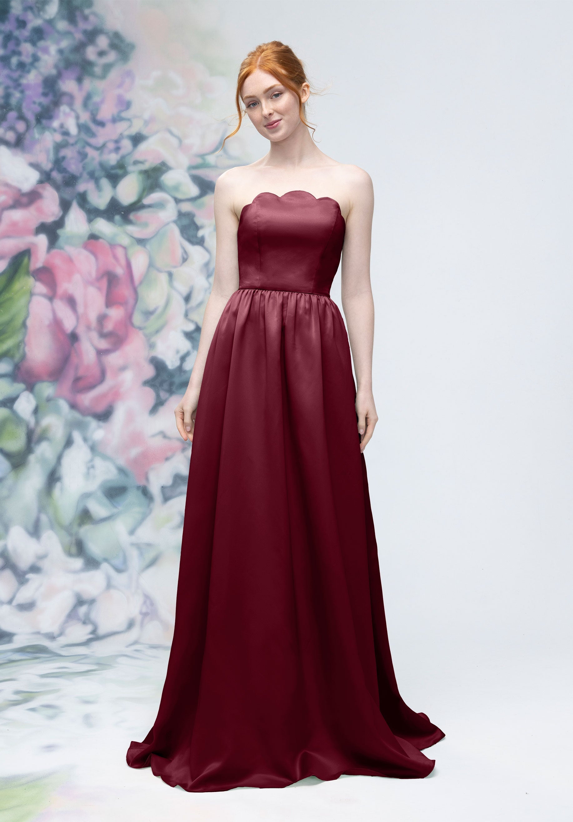 Prom Dresses A Line Prom Corset Long Formal Dress Bordeaux