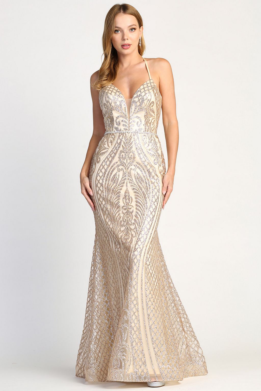 Adora 3037 Fitted Long Formal Evening Prom Dress