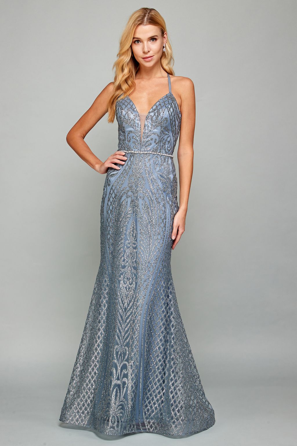Adora 3037 Fitted Long Formal Evening Prom Dress
