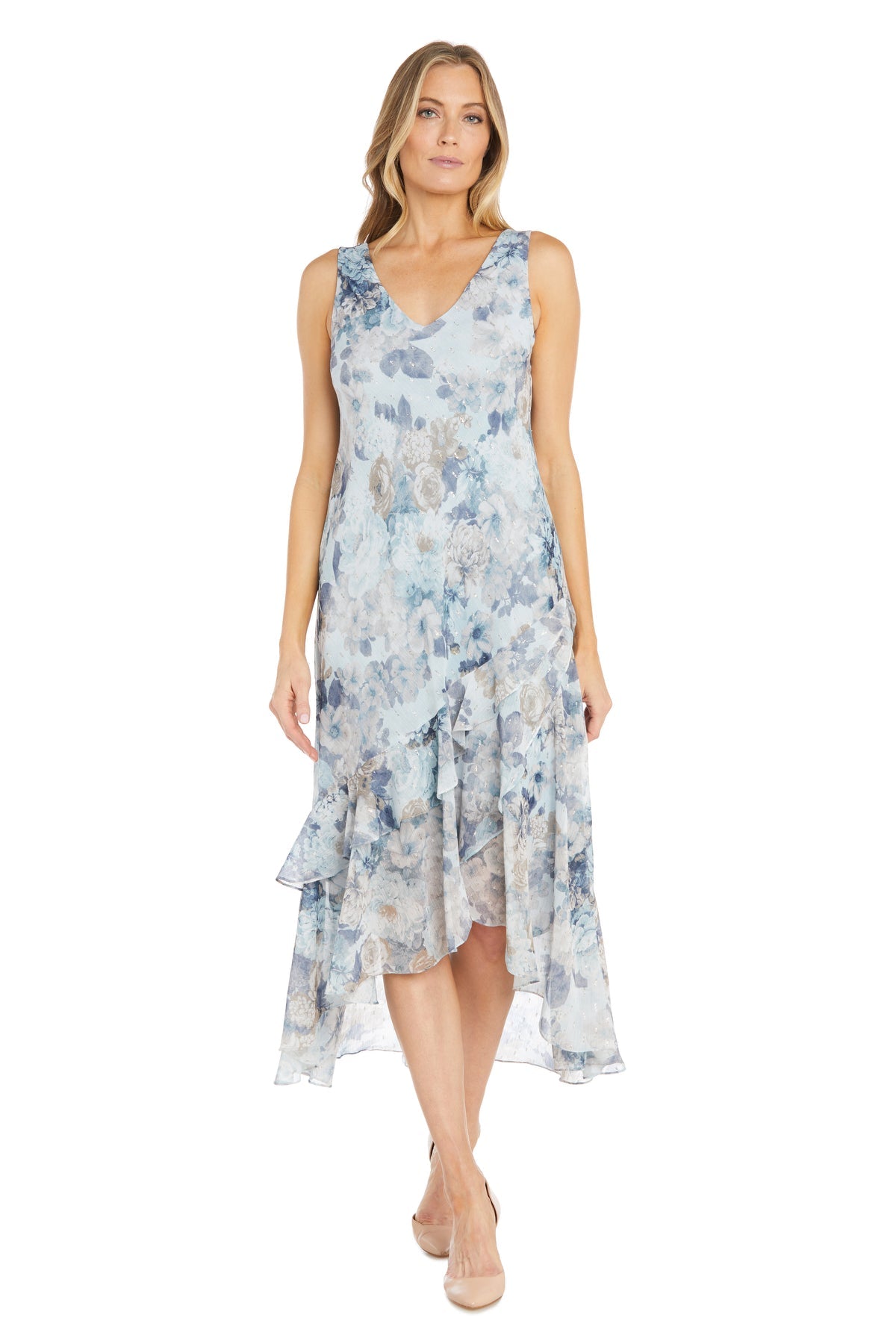 R&M Richards 3043 High Low Floral Jacket Formal Dress