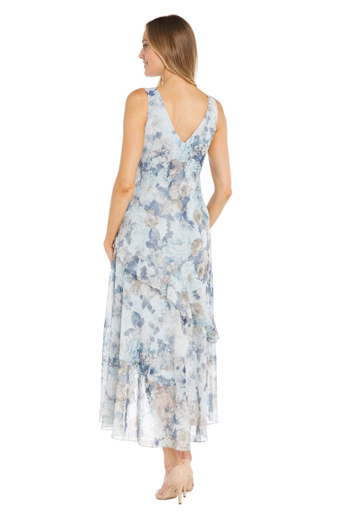 R&M Richards 3043 High Low Floral Jacket Formal Dress