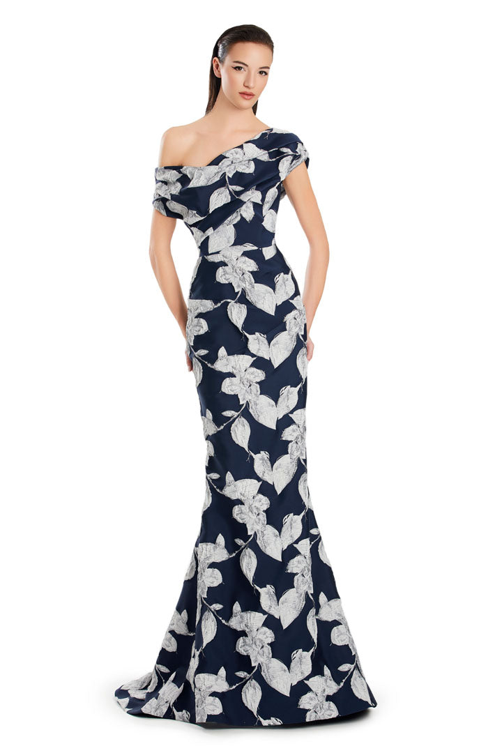 Formal Dresses Long Mermaid Formal Printed Dress Navy/Silver