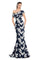 Formal Dresses Long Mermaid Formal Printed Dress Navy/Silver